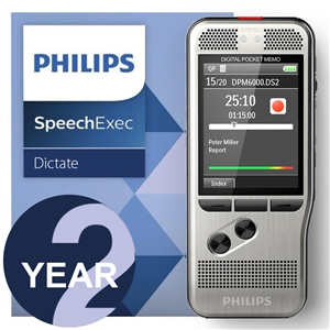 Philips DPM6000/02 Digital PocketMemo with SpeechExec Standard V11 2 Year License